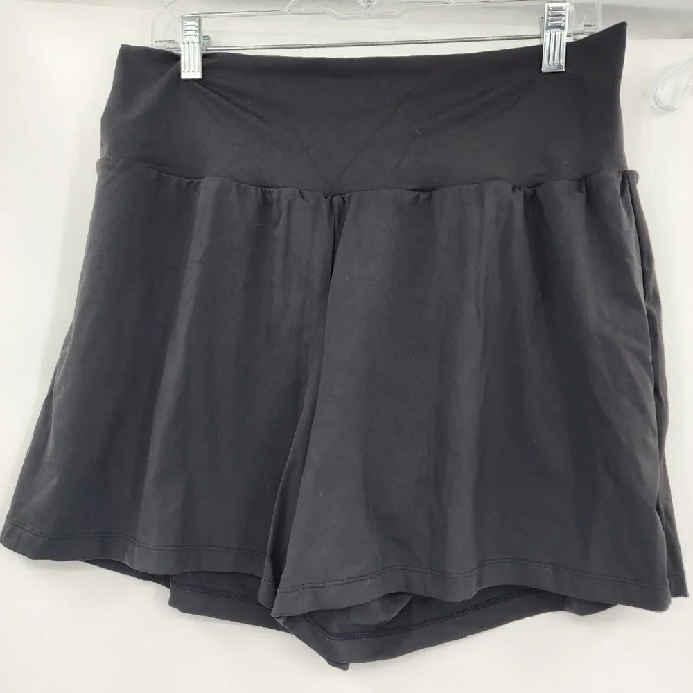 HALARA High Waist 2 In 1 Yoga Shorts Long Black Size Large & Extra Large NWT - Picture 5 of 9
